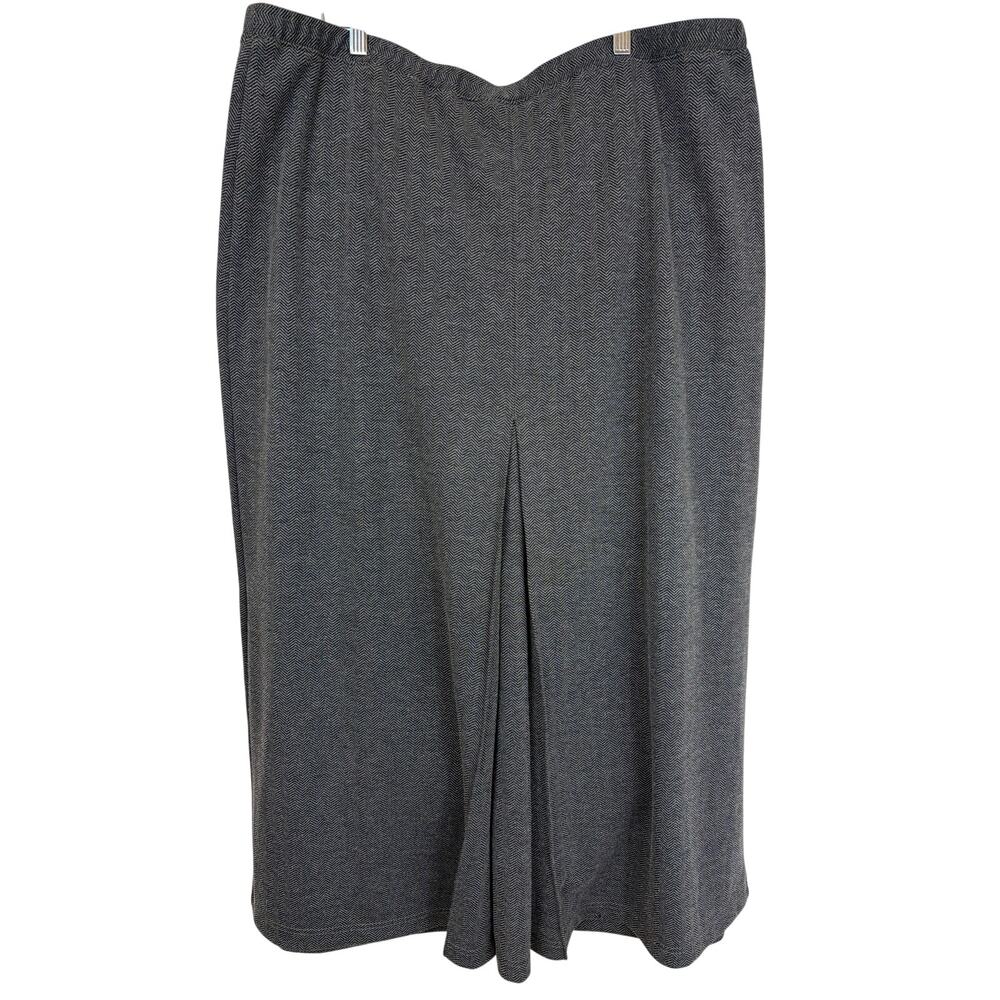 Eddie Bauer Black Gray Chevron Elastic Waist Ruched Maxi Skirt Size 3X